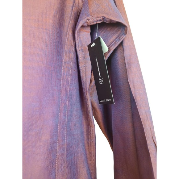 International Concepts Mens Iridescent Red Blue Long Sleeve Button Up Shirt M - Picture 7 of 13